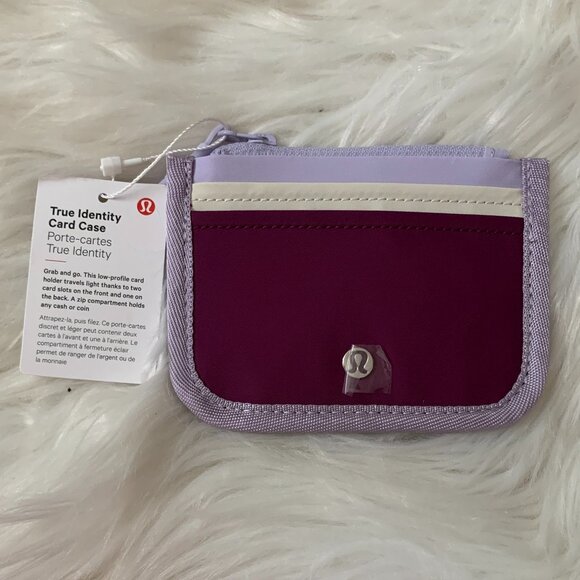LULULEMON Card Pouch, Case & Keychain SET in Serene Blue/Dusty Lilac - Picture 4 of 8